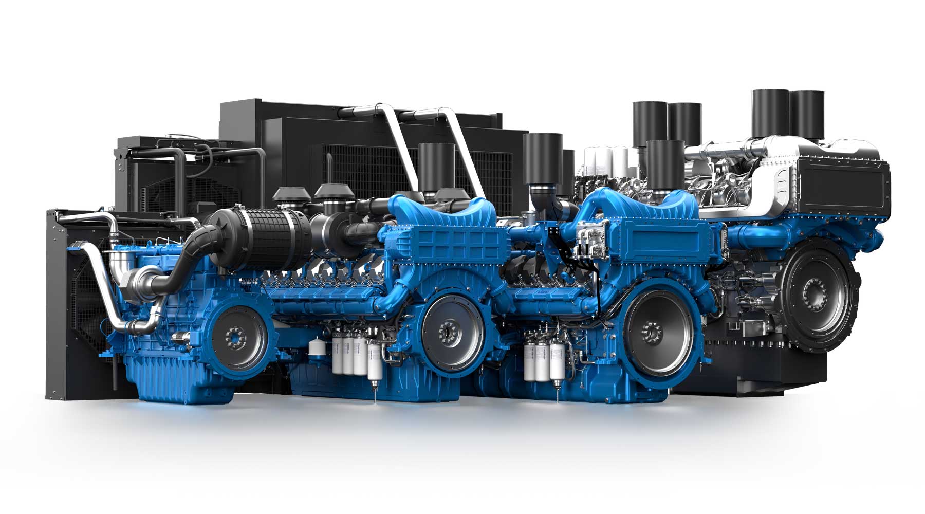 Group of four Moteurs Baudouin PowerKit engines.